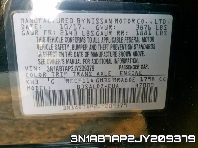 3N1AB7AP2JY209379 фото 2