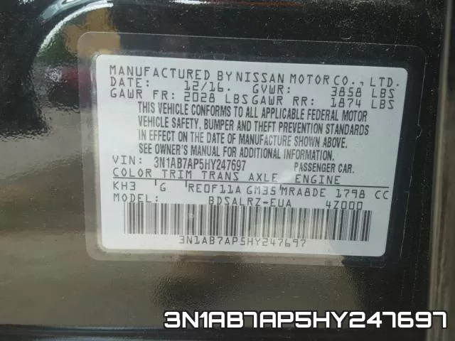 3N1AB7AP5HY247697 фото 2