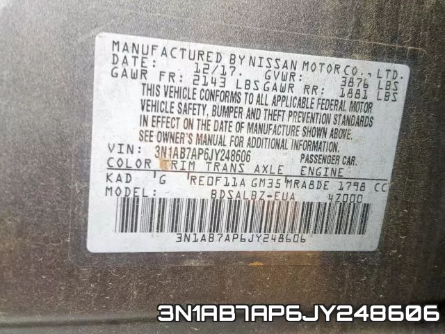 3N1AB7AP6JY248606 фото 2
