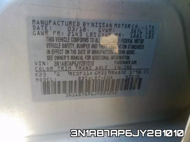 3N1AB7AP6JY281010 фото 2