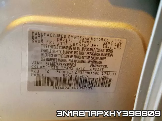 3N1AB7APXHY398809 фото 2