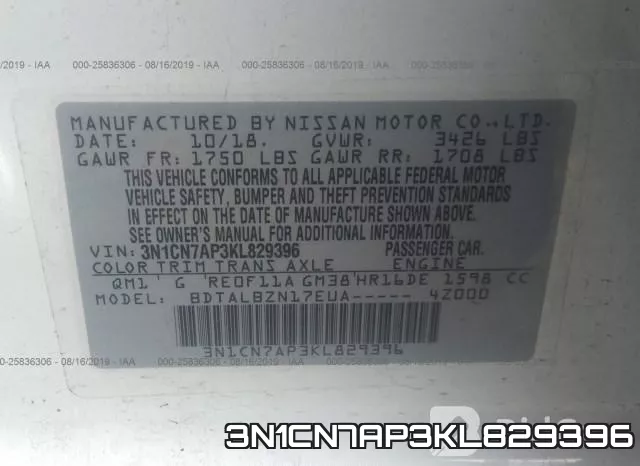 3N1CN7AP3KL829396 фото 9