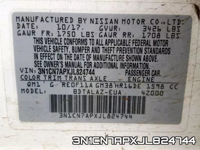 3N1CN7APXJL824744 фото 2
