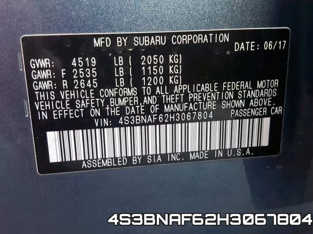 4S3BNAF62H3067804 фото 2