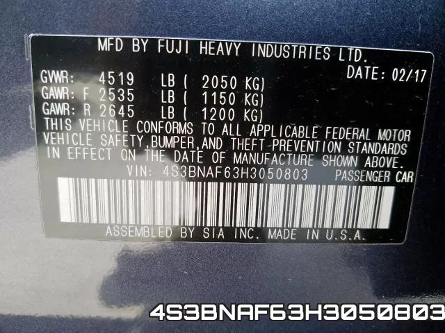 4S3BNAF63H3050803 фото 2