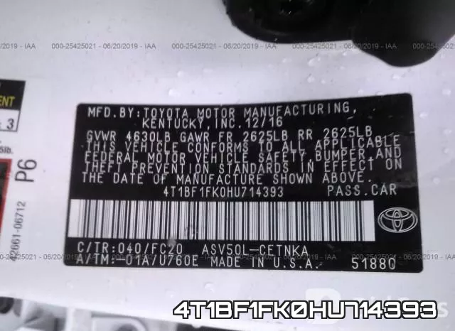 4T1BF1FK0HU714393 фото 10