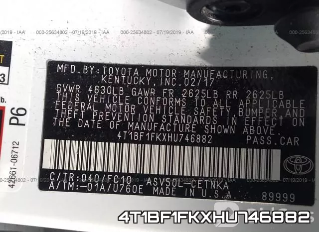 4T1BF1FKXHU746882 фото 10