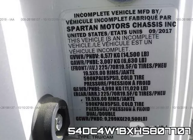 54DC4W1BXHS807707 фото 9