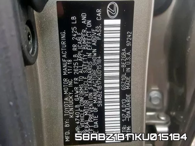 58ABZ1B17KU015184 фото 2