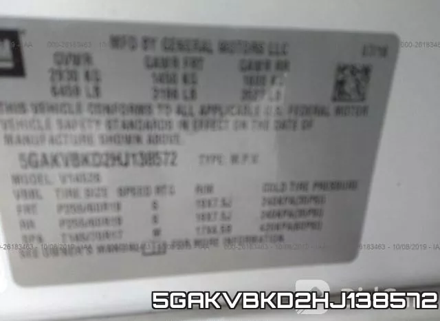 5GAKVBKD2HJ138572 фото 10