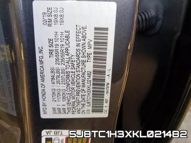 5J8TC1H3XKL021482 фото 2