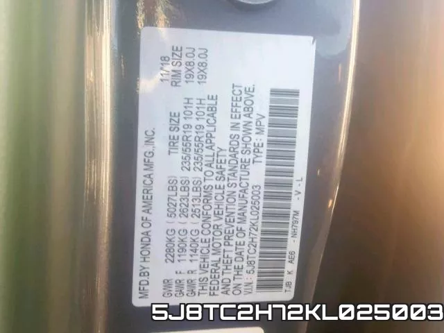 5J8TC2H72KL025003 фото 2