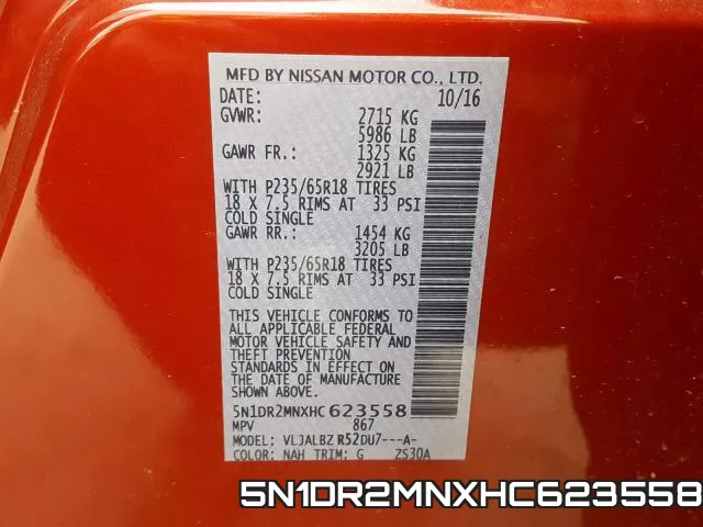 5N1DR2MNXHC623558 фото 2