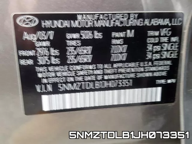 5NMZTDLB1JH073351 фото 2