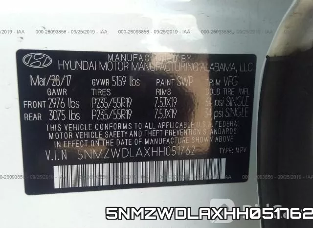 5NMZWDLAXHH051762 фото 9