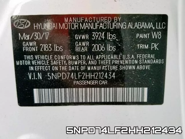 5NPD74LF2HH212434 фото 2