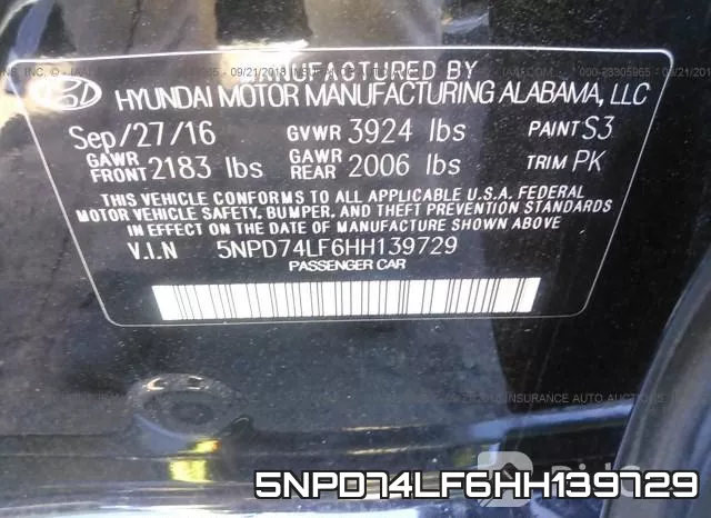 5NPD74LF6HH139729 фото 10