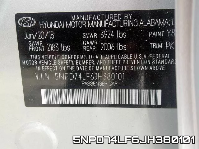 5NPD74LF6JH380101 фото 2