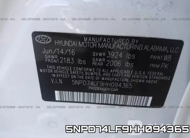 5NPD74LF9HH094365 фото 10