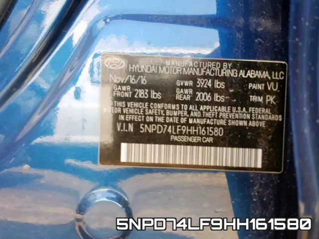 5NPD74LF9HH161580 фото 2
