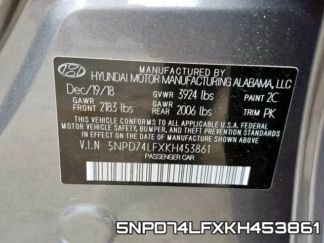 5NPD74LFXKH453861 фото 2