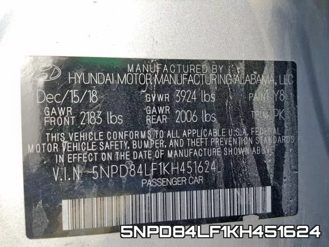 5NPD84LF1KH451624 фото 2