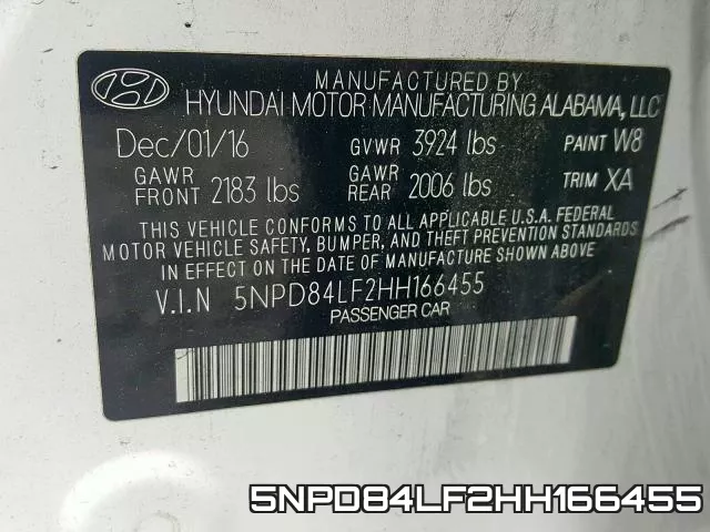 5NPD84LF2HH166455 фото 2