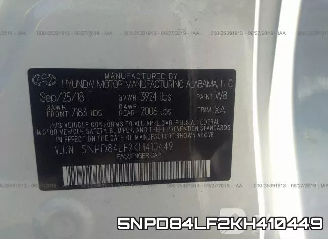 5NPD84LF2KH410449 фото 10