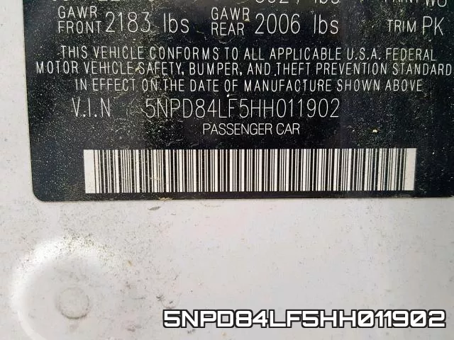 5NPD84LF5HH011902 фото 2