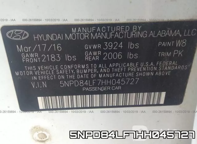 5NPD84LF7HH045727 фото 10