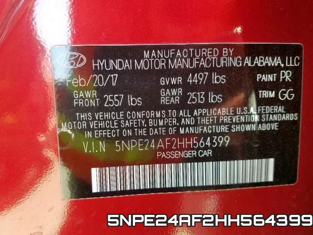 5NPE24AF2HH564399 фото 2