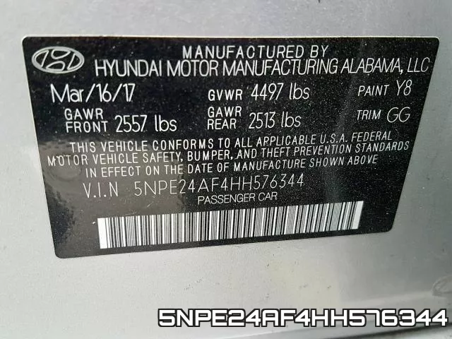 5NPE24AF4HH576344 фото 2