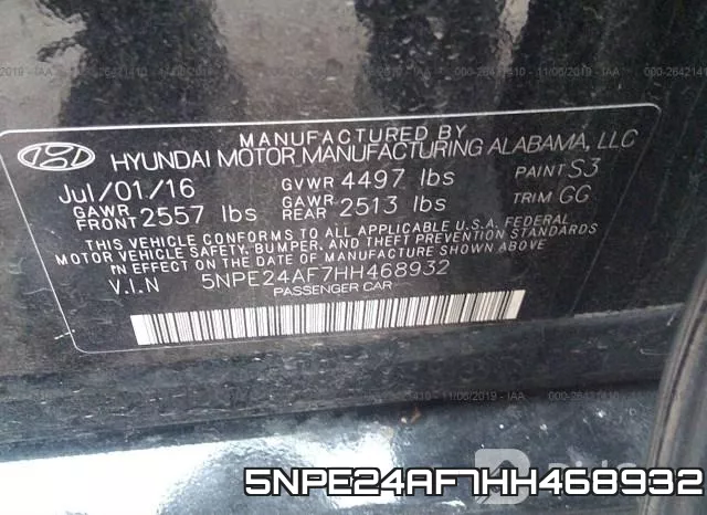5NPE24AF7HH468932 фото 8