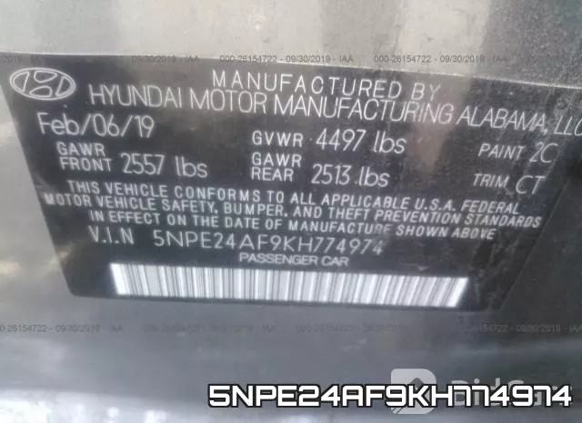 5NPE24AF9KH774974 фото 9