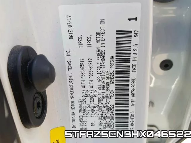 5TFAZ5CN3HX046522 фото 2