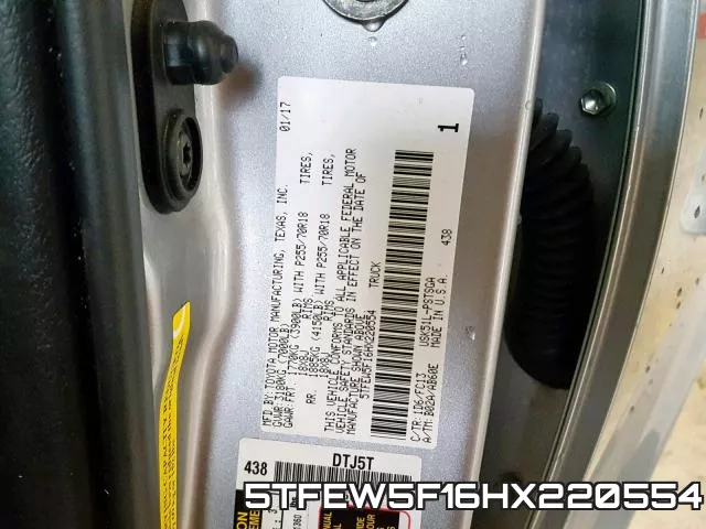 5TFEW5F16HX220554 фото 2