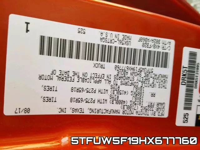 5TFUW5F19HX677760 фото 2
