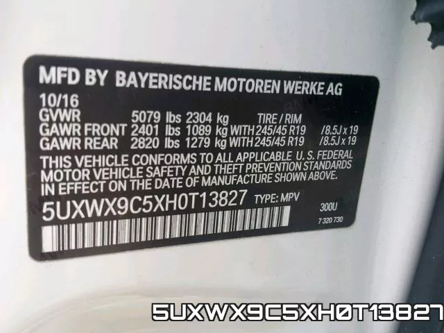 5UXWX9C5XH0T13827 фото 2