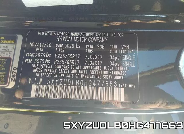 5XYZUDLB0HG477663 фото 10