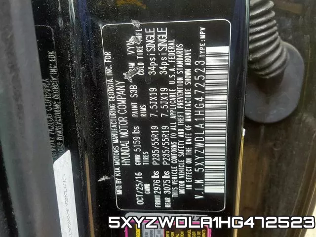 5XYZWDLA1HG472523 фото 2