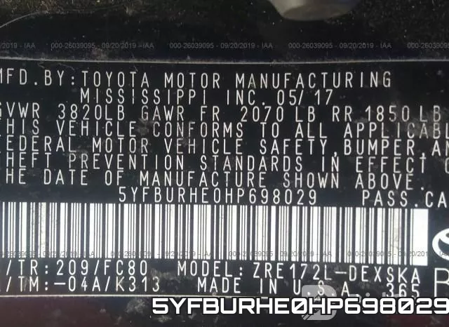 5YFBURHE0HP698029 фото 10