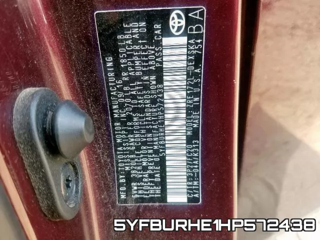 5YFBURHE1HP572438 фото 2