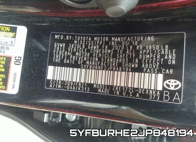 5YFBURHE2JP848194 фото 9