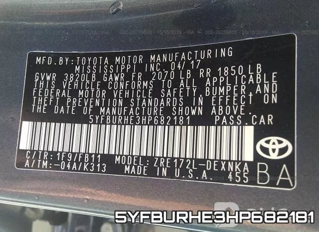 5YFBURHE3HP682181 фото 10