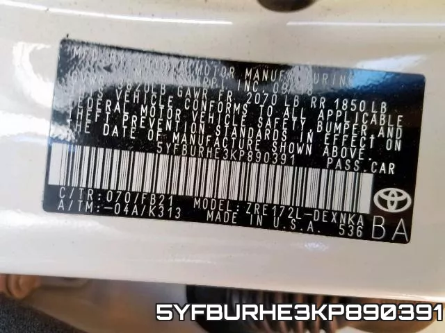 5YFBURHE3KP890391 фото 2