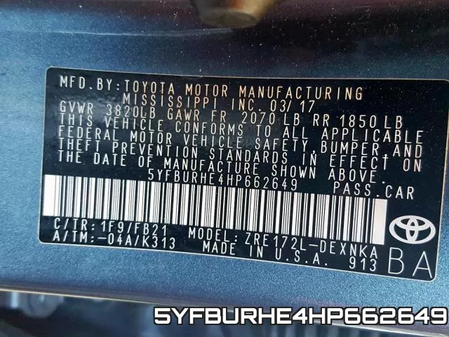 5YFBURHE4HP662649 фото 2