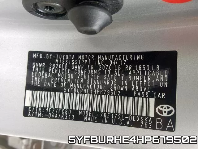 5YFBURHE4HP679502 фото 2