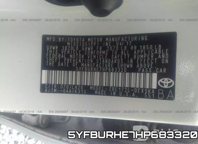 5YFBURHE7HP683320 фото 10