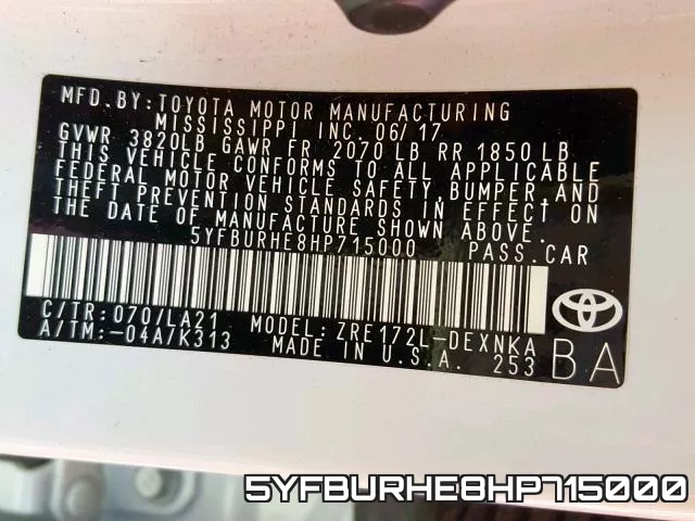 5YFBURHE8HP715000 фото 2