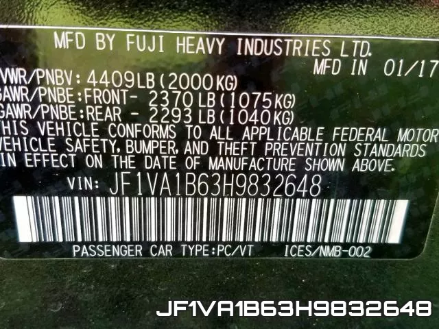 JF1VA1B63H9832648 фото 2